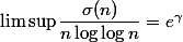 \limsup \dfrac{\sigma(n)}{n\log\log n} = e^\gamma